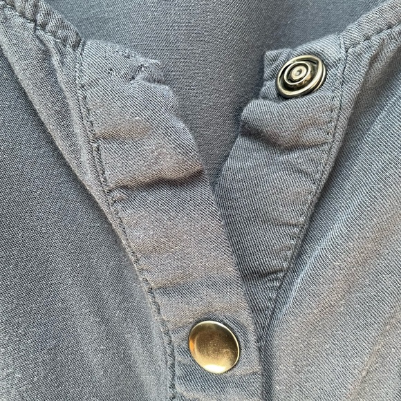 Forever 21 Blue Snap Front V-Neck Jogger Jumpsuit - Picture 3 of 5